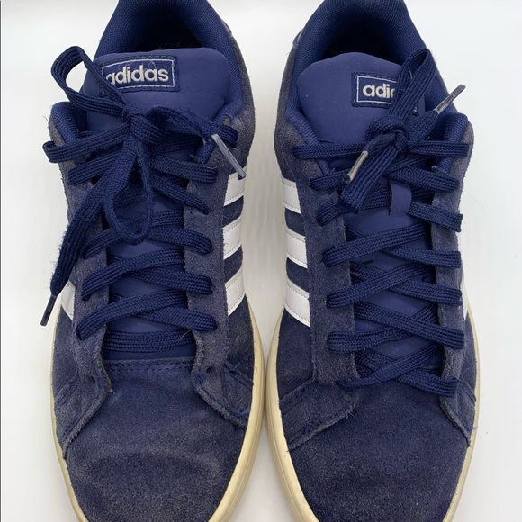 adidas Shoes | Adidas Grand Court Blue Suede Sneakers Shoes 95 | Poshmark